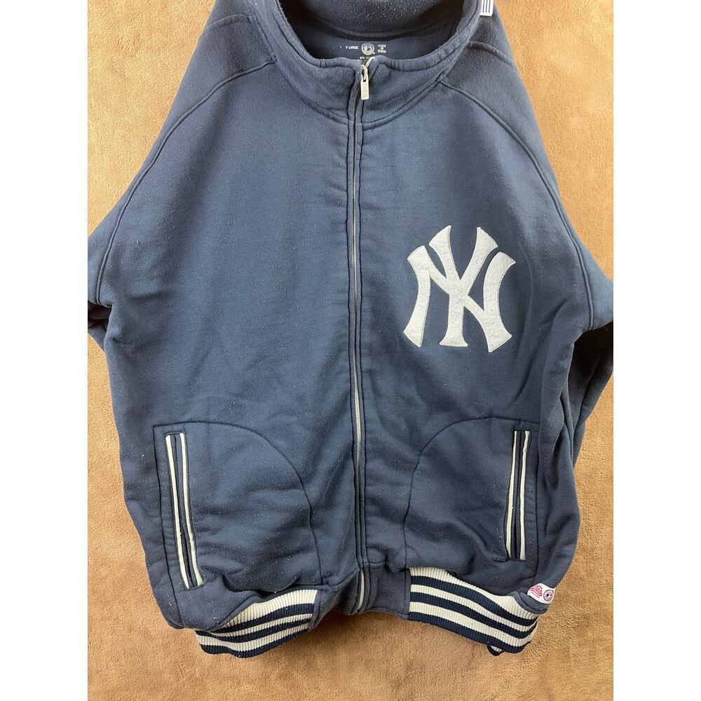 Vintage Style Zip up Stitches New York Yankees Embroidered Logo Jacket Men's XL